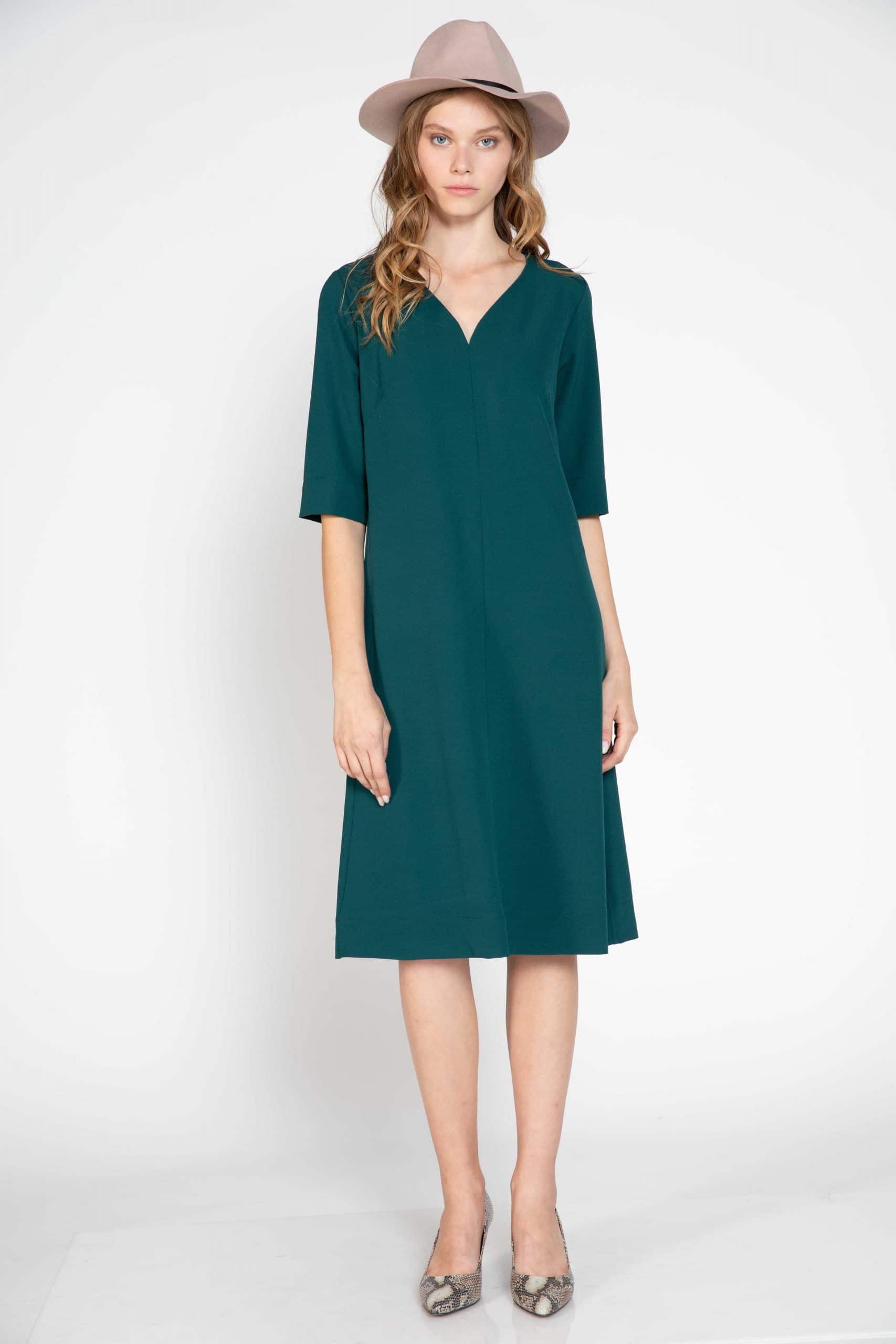 Dark green deals shift dress