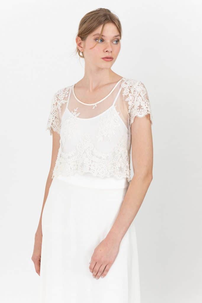 Maxi ivory chiffon skirt Scelle by Linda