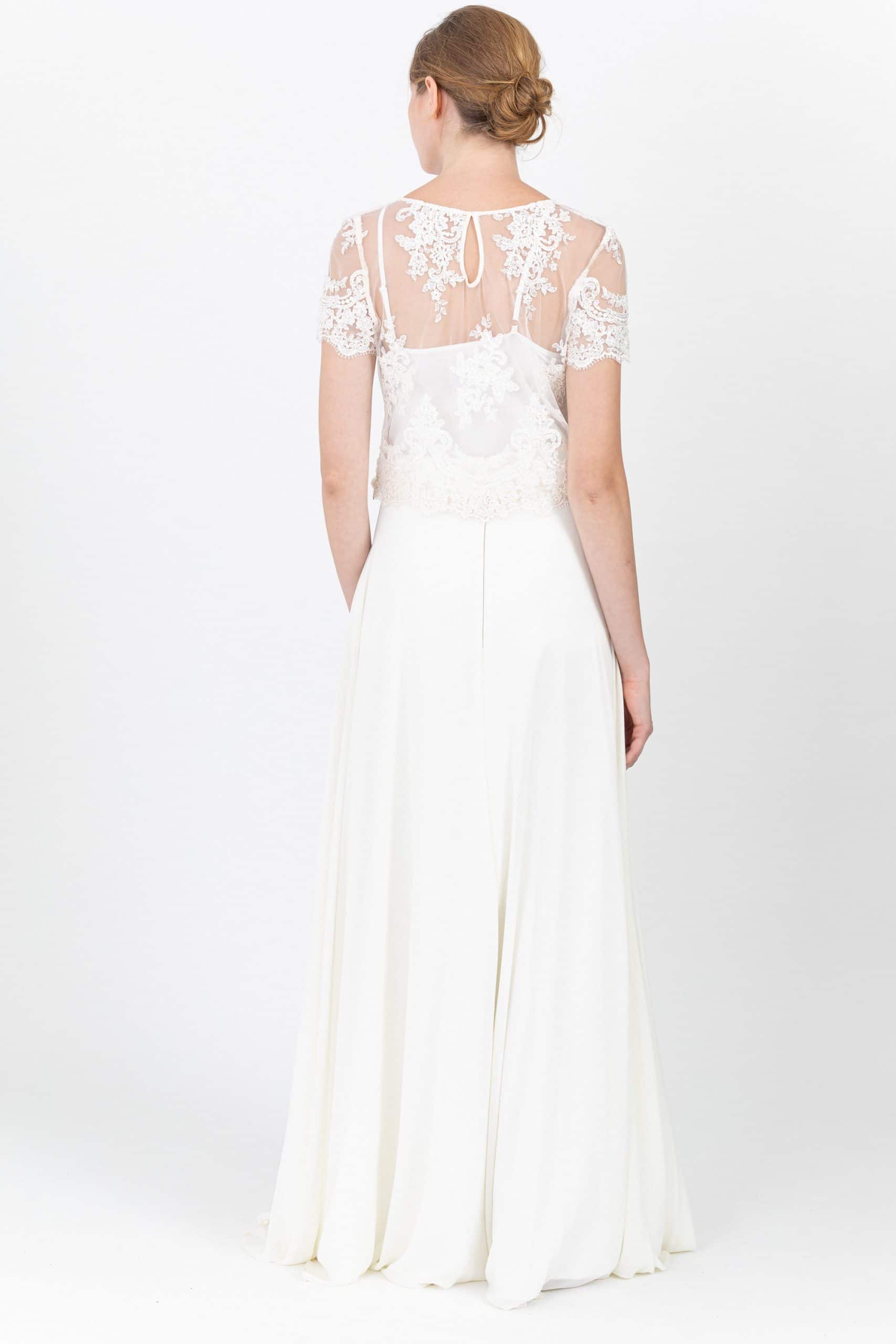 Maxi ivory chiffon skirt Scelle by Linda