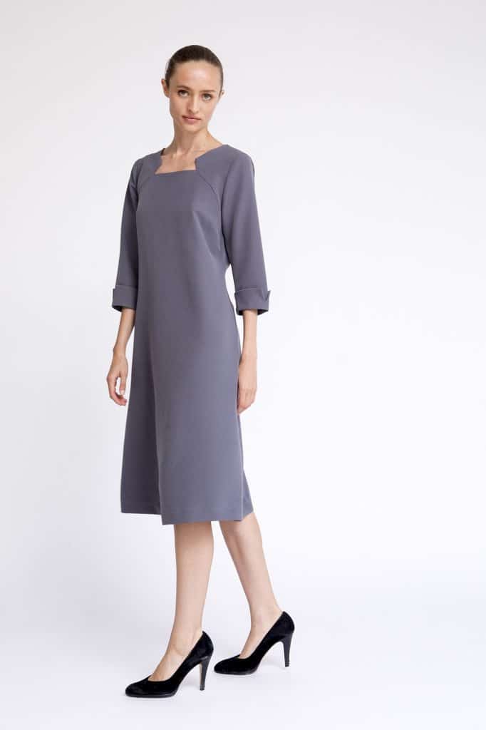 modest gray dress