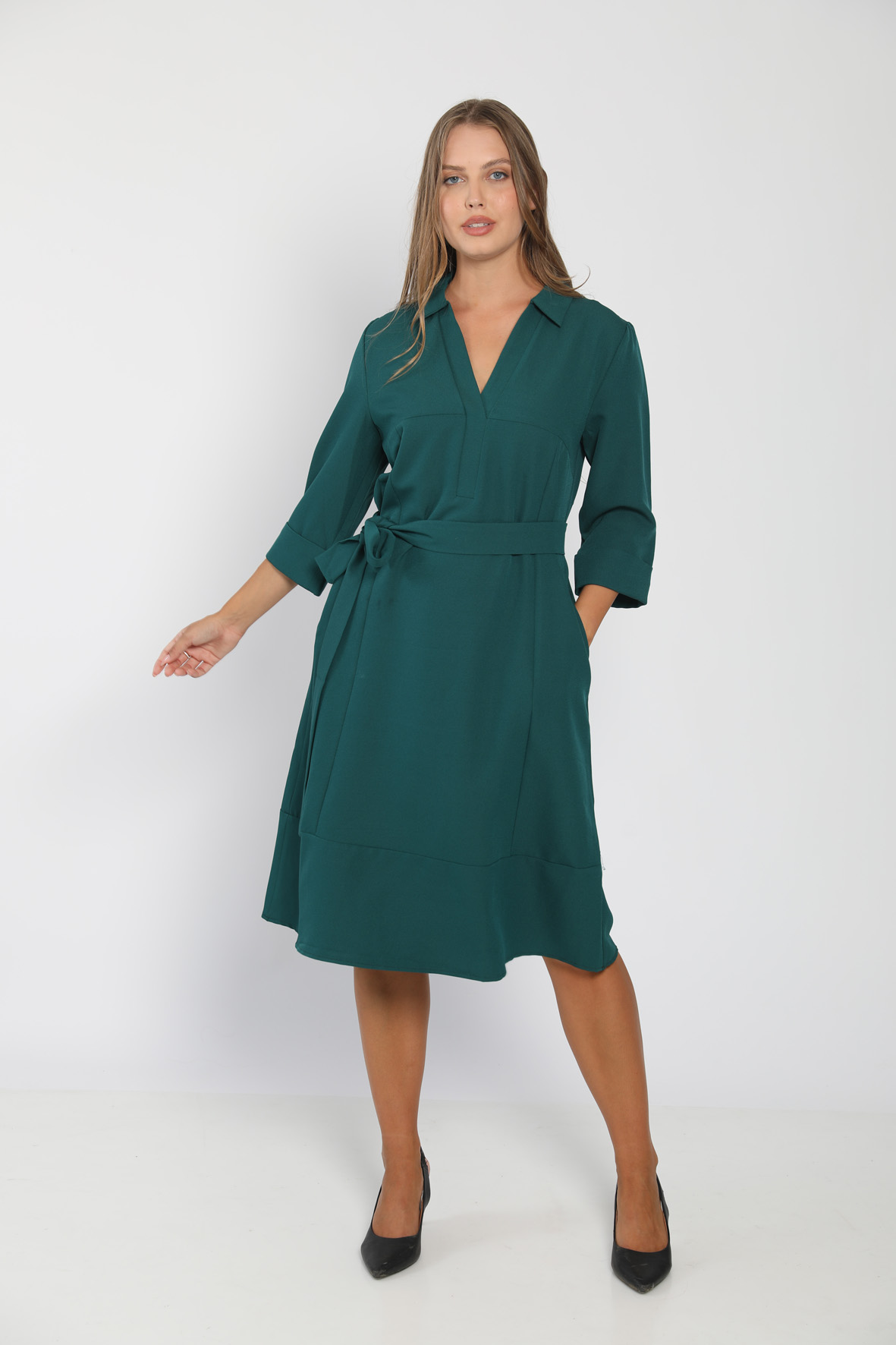 Dark green shirt dress shop