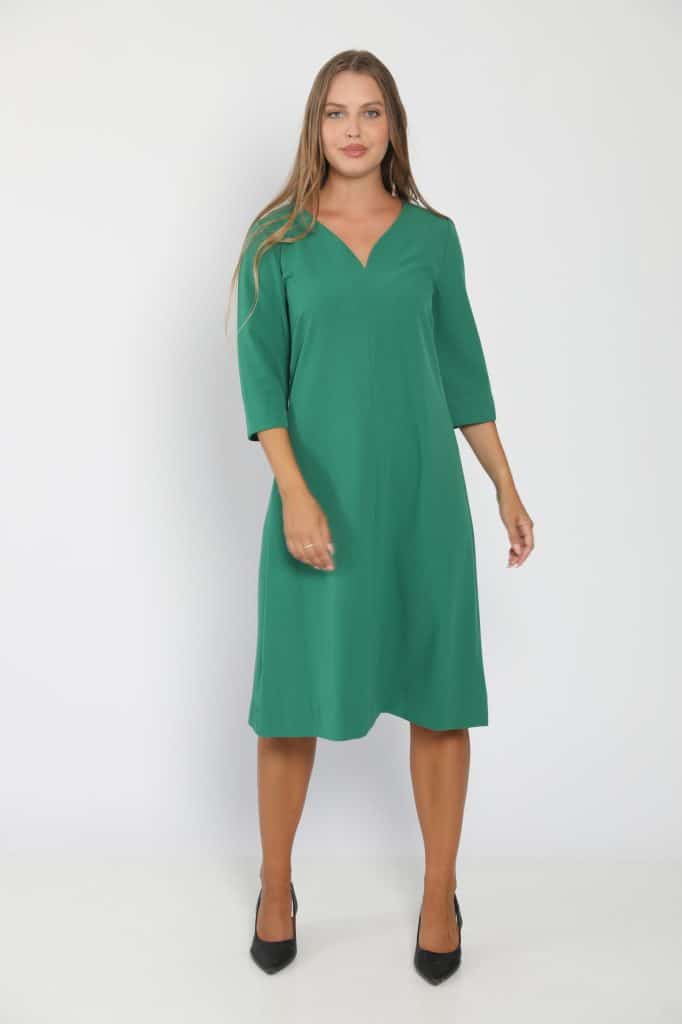 Minimalist classic green dress