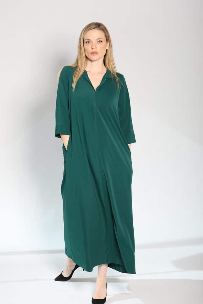 Dark green minimalist maxi dress