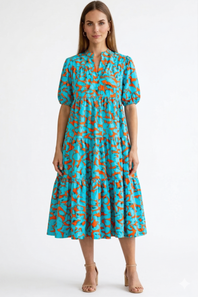 שמלת מידי פרחונית אוברסייז