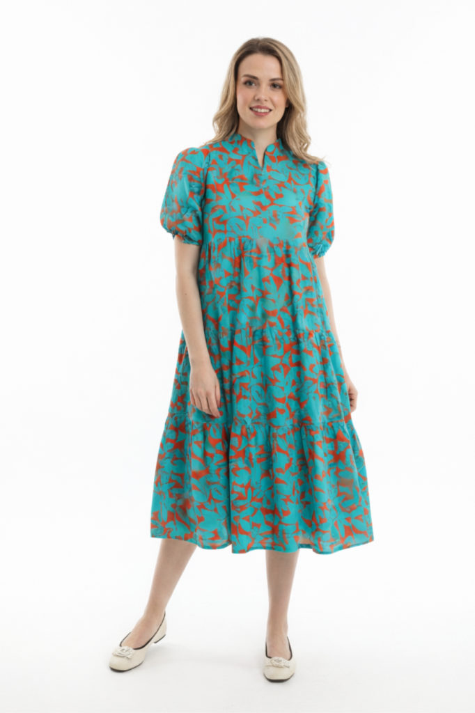 שמלת מידי פרחונית אוברסייז