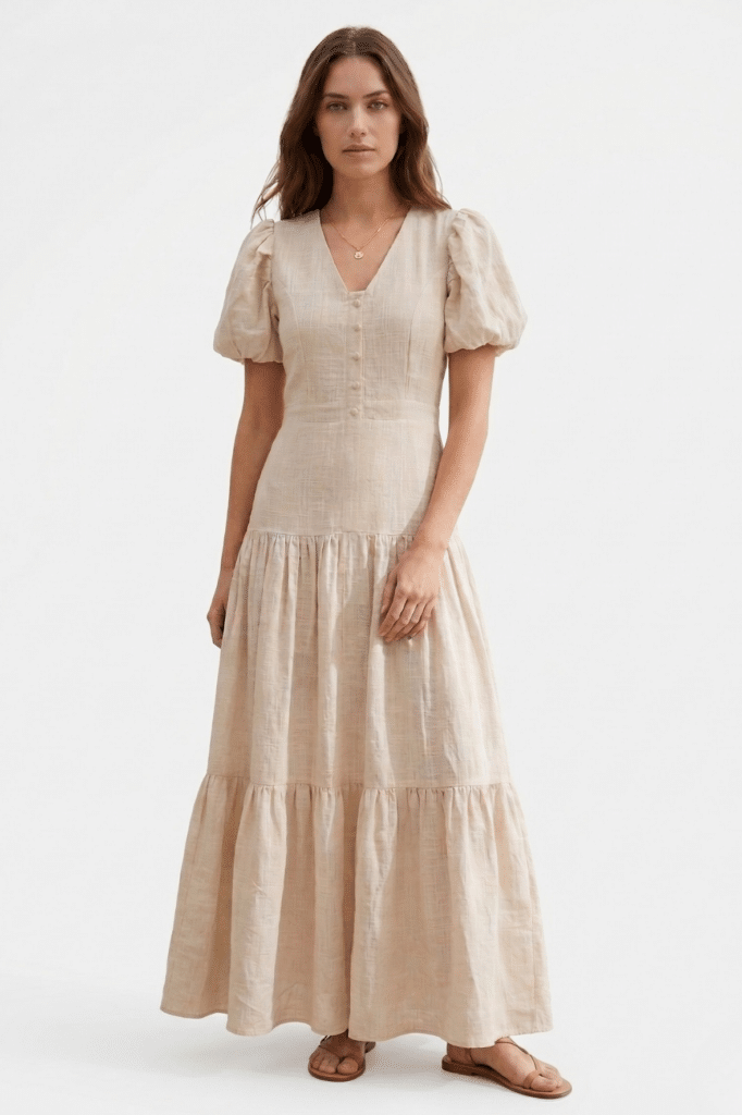 שמלה מקסי אופייט כפרית